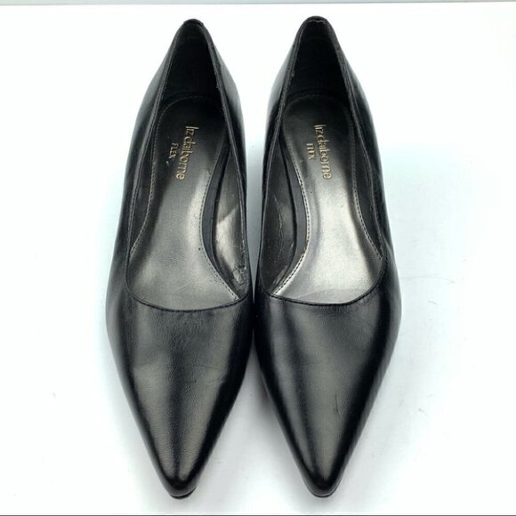 Liz Claiborne flex heels 6.5 Gertie black leather - Picture 2 of 12